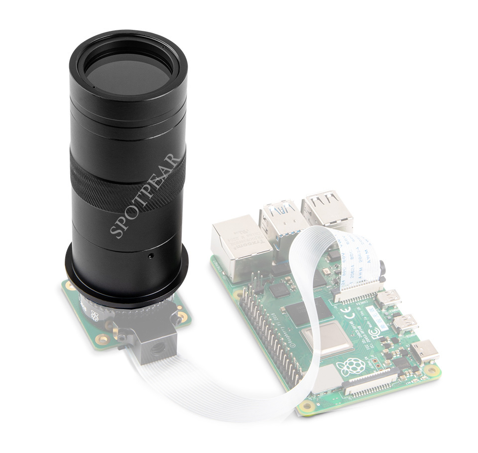 Raspberry Pi Hq Camera Microscope Lens - 100X 산업용 라즈베리 파이 카메라 모듈